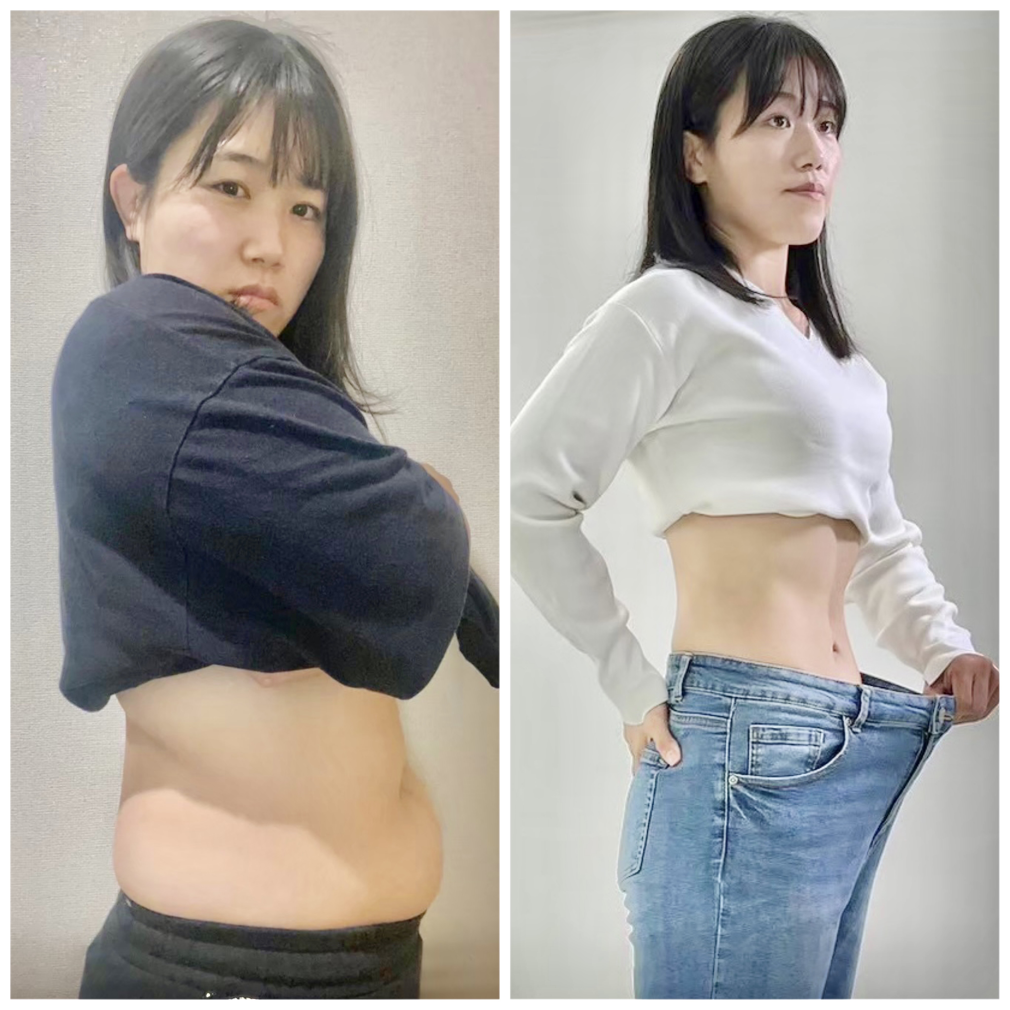 ずっと洋服で隠していた体型が。